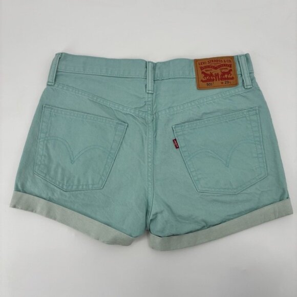 Levi  s 501 Robins Egg Blue Denim ShortsSize 30 - Picture 5 of 8